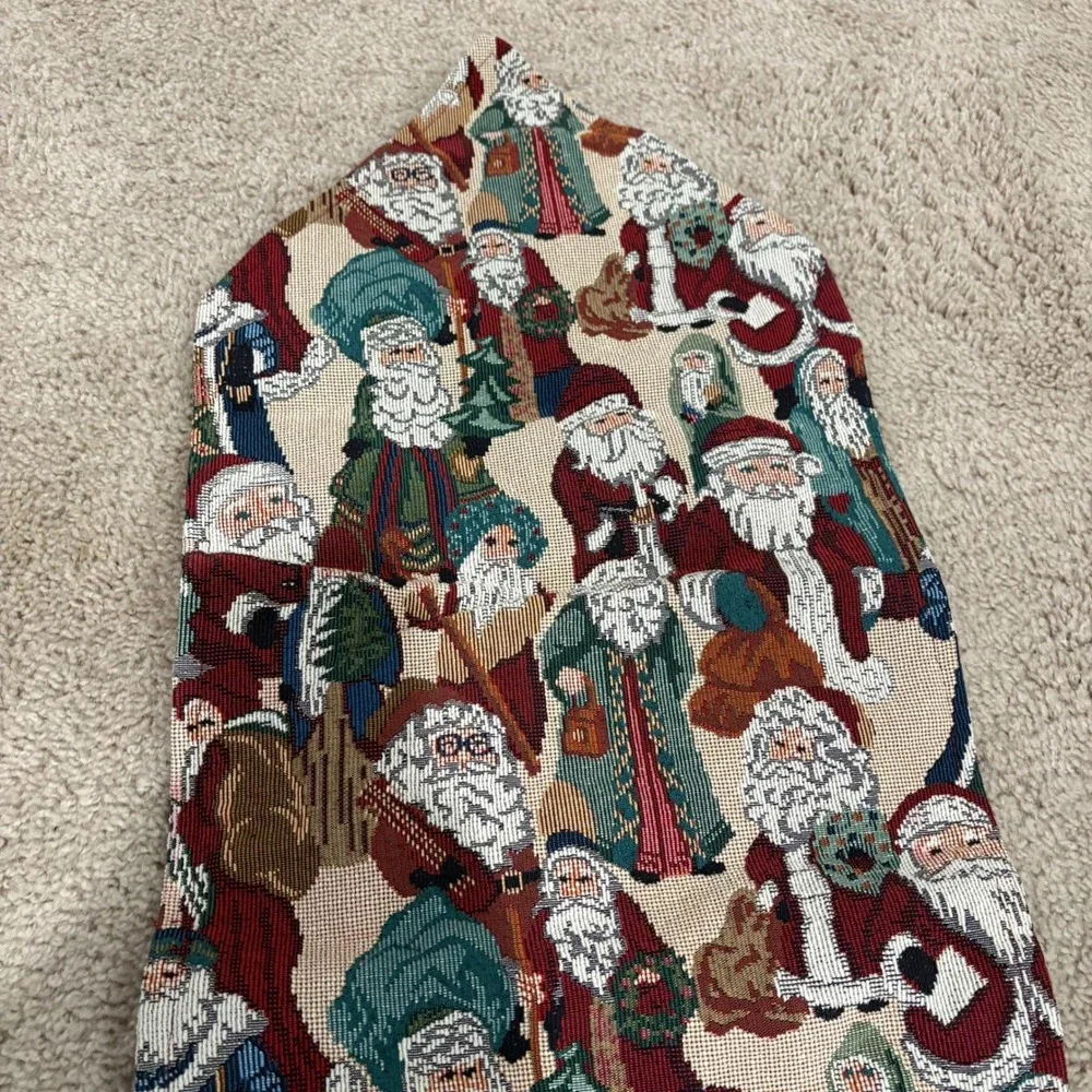 Festive Santa Claus Tapestry Christmas Holiday Table Runner‎ Approx 70x12.5